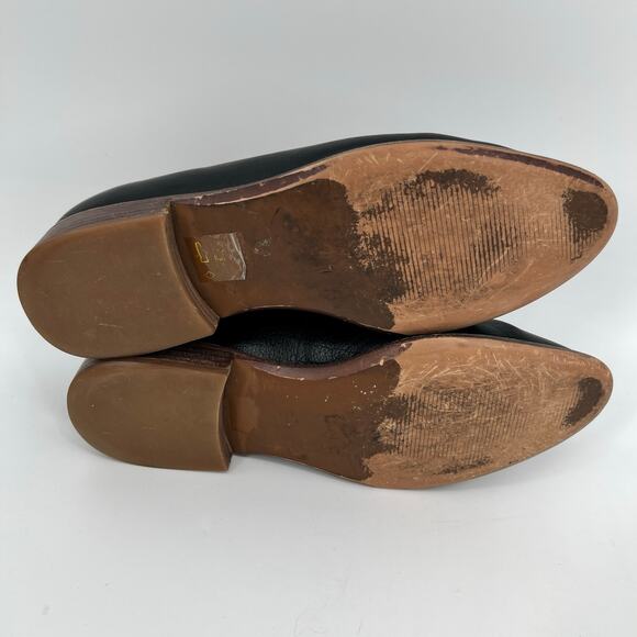 Madewell The Francis Loafer Womens 8.5 Black Leather Almond Toe Slip On Shoes - Picture 5 of 11